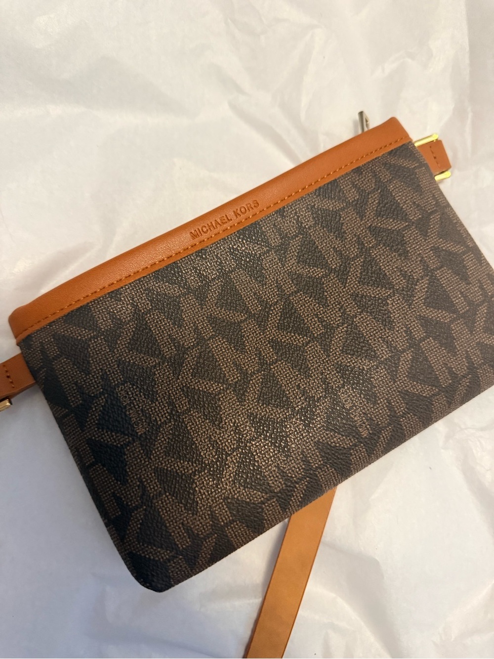 Michael Kors Brown and Tan Signature Crossbody Bag